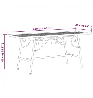  Suoliukas aplink medį, juodos spalvos, 110cm, plienas - Lauko suolai, suoliukai - 6