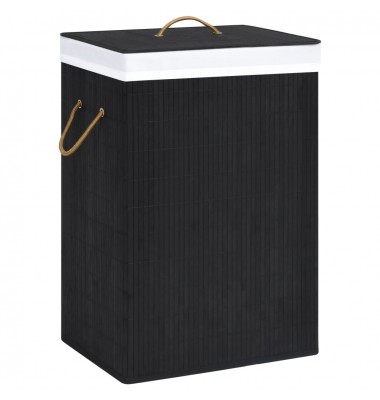  Skalbinių krepšys, juodos spalvos, bambukas, 72l