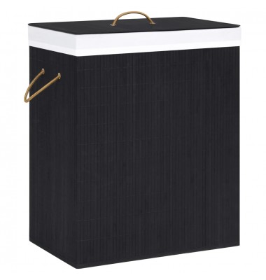  Skalbinių krepšys, juodos spalvos, bambukas, 100l - Skalbinių krepšiai - 1