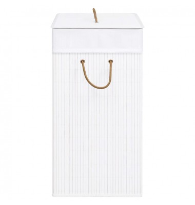  Skalbinių krepšys, baltos spalvos, bambukas, 83l - Skalbinių krepšiai - 5