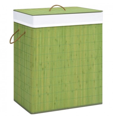  Skalbinių krepšys, žalios spalvos, bambukas, 83l - Skalbinių krepšiai - 1
