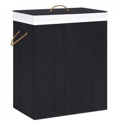  Skalbinių krepšys, juodos spalvos, bambukas, 83l - Skalbinių krepšiai - 1