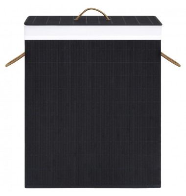  Skalbinių krepšys, juodos spalvos, bambukas, 83l - Skalbinių krepšiai - 4
