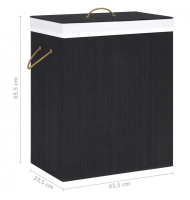  Skalbinių krepšys, juodos spalvos, bambukas, 83l - Skalbinių krepšiai - 9