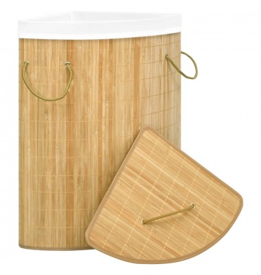  Kampinis skalbinių krepšys, bambukas, 60l - Skalbinių krepšiai - 2