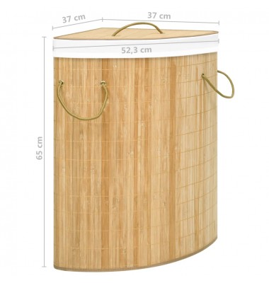  Kampinis skalbinių krepšys, bambukas, 60l - Skalbinių krepšiai - 8