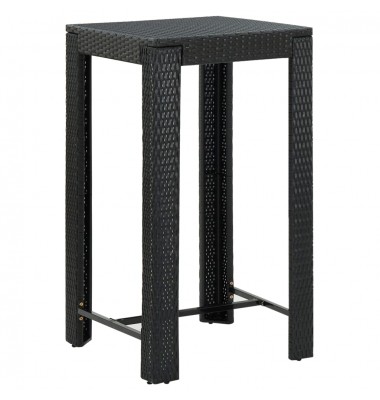 Sodo baro staliukas, juodas, 60,5x60,5x110,5cm, poliratanas - Lauko stalai, staliukai - 1