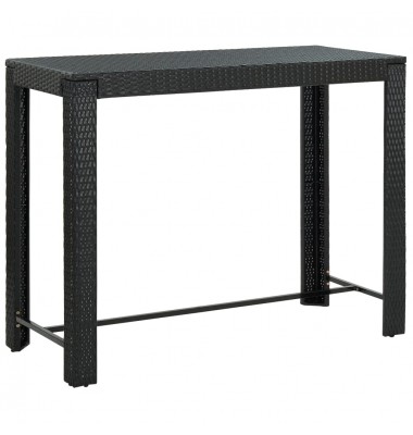  Sodo baro staliukas, juodas, 140,5x60,5x110,5cm, poliratanas - Lauko stalai, staliukai - 1