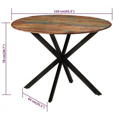  Valgomojo stalas, 110x78cm, perdirbta mediena ir plienas - Stalai - 6