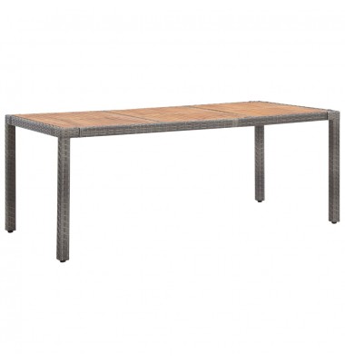  Sodo stalas, pilkas, 190x90x75cm, poliratanas ir akacija - Lauko stalai, staliukai - 1