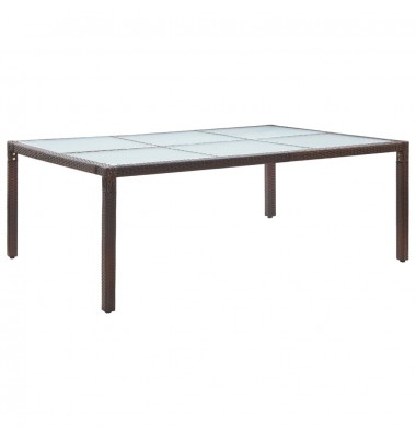  Lauko valgomojo stalas, rudas, 200x150x74cm, poliratanas - Lauko stalai, staliukai - 1