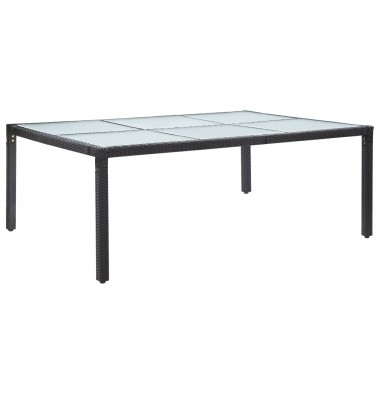  Lauko valgomojo stalas, juodas, 200x150x74cm, poliratanas - Lauko stalai, staliukai - 1