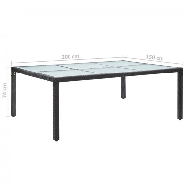  Lauko valgomojo stalas, juodas, 200x150x74cm, poliratanas - Lauko stalai, staliukai - 5
