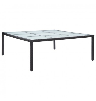  Sodo valgomojo stalas, juodas, 200x200x74cm, poliratanas - Lauko stalai, staliukai - 1