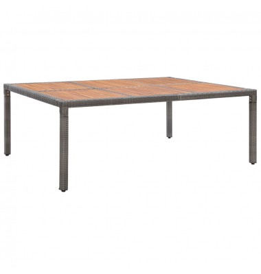  Sodo stalas, pilkas, 200x150x74cm, poliratanas ir akacija - Lauko stalai, staliukai - 1