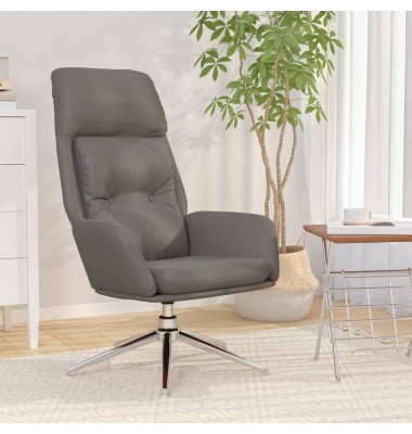  Poilsio kėdė, pilkos spalvos, tikra oda - Foteliai, krėslai - 1
