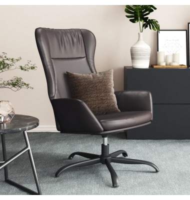  Poilsio kėdė, rudos spalvos, dirbtinė oda - Foteliai, krėslai - 1