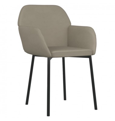  Valgomojo kėdės, 2vnt., šviesiai pilkos spalvos, aksomas - Valgomojo Kėdės - 3