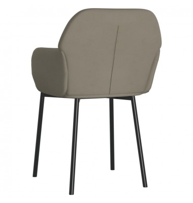  Valgomojo kėdės, 2vnt., šviesiai pilkos spalvos, aksomas - Valgomojo Kėdės - 4