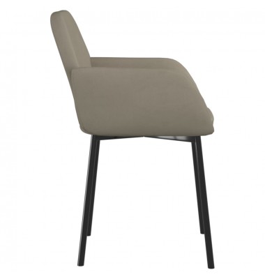  Valgomojo kėdės, 2vnt., šviesiai pilkos spalvos, aksomas - Valgomojo Kėdės - 6