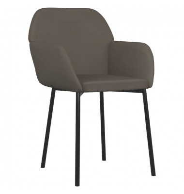  Valgomojo kėdės, 2vnt., tamsiai pilkos spalvos, aksomas - Valgomojo Kėdės - 3
