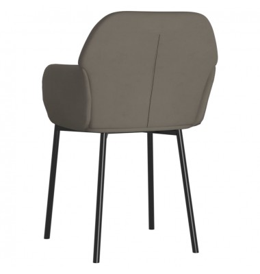  Valgomojo kėdės, 2vnt., tamsiai pilkos spalvos, aksomas - Valgomojo Kėdės - 4
