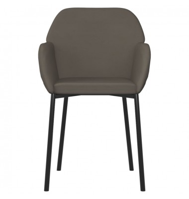  Valgomojo kėdės, 2vnt., tamsiai pilkos spalvos, aksomas - Valgomojo Kėdės - 5