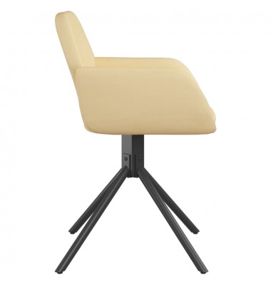  Pasukamos valgomojo kėdės, 2vnt., kreminės spalvos, aksomas - Valgomojo Kėdės - 5