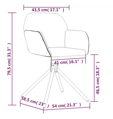  Pasukamos valgomojo kėdės, 2vnt., kreminės spalvos, aksomas - Valgomojo Kėdės - 9