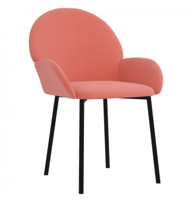  Valgomojo kėdės, 2vnt., rožinės spalvos, aksomas - Valgomojo Kėdės - 3