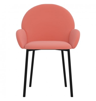  Valgomojo kėdės, 2vnt., rožinės spalvos, aksomas - Valgomojo Kėdės - 4