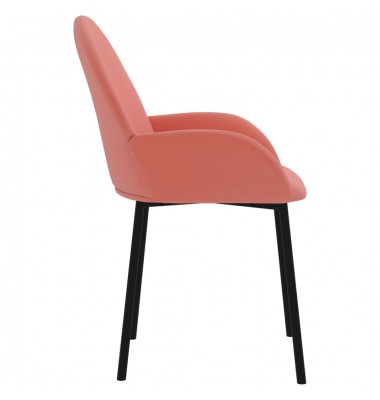  Valgomojo kėdės, 2vnt., rožinės spalvos, aksomas - Valgomojo Kėdės - 5