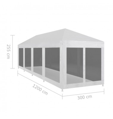  Proginė palapinė su 10 tinklinių šoninių sienelių, 12x3m - Lauko pavėsinės - 6