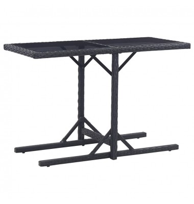  Sodo stalas, juodos spalvos, 110x53x72cm, stiklas, poliratanas - Lauko stalai, staliukai - 1