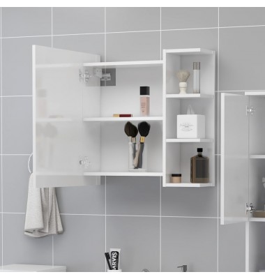  Veidrodinė vonios spintelė, balta, 62,5x20,5x64cm, MDP, blizgi - Vonios spintelės, veidrodžiai - 3