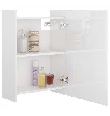  Veidrodinė vonios spintelė, balta, 62,5x20,5x64cm, MDP, blizgi - Vonios spintelės, veidrodžiai - 4