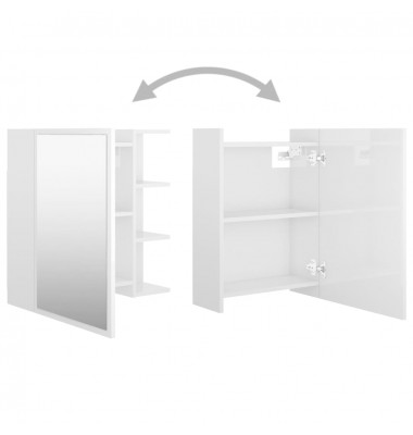  Veidrodinė vonios spintelė, balta, 62,5x20,5x64cm, MDP, blizgi - Vonios spintelės, veidrodžiai - 6