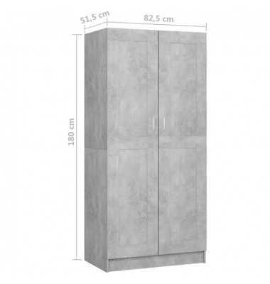  Drabužių spinta, betono pilkos spalvos, 82,5x51,5x180cm, MDP - Drabužių spintos - 8