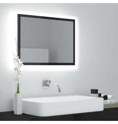  Vonios veidrodis su LED apšvietimu, juodas, 60x8,5x37cm, MDP