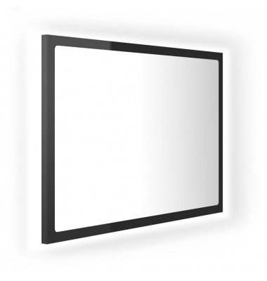  Vonios veidrodis su LED apšvietimu, juodas, 60x8,5x37cm, MDP - Vonios spintelės, veidrodžiai - 2