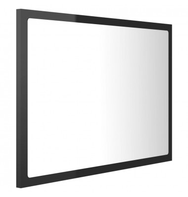  Vonios veidrodis su LED apšvietimu, juodas, 60x8,5x37cm, MDP - Vonios spintelės, veidrodžiai - 4