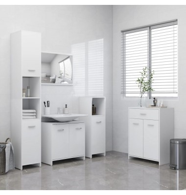 Vonios kambario spintelė, baltos spalvos, 60x33x80cm, MDP - Vonios spintelės, veidrodžiai - 8