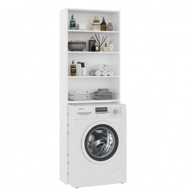  Skalbimo mašinos spintelė, baltos spalvos, 64x24x190cm - Spintelės skalbimo mašinoms - 5