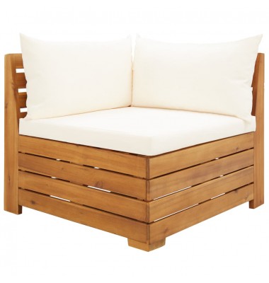  Modulinė kampinė sofa su pagalvėmis, 1vnt., akacijos masyvas - Moduliniai lauko baldai - 1
