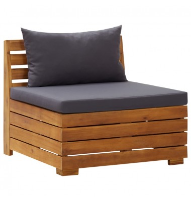 Modulinė vidurinė sofa su pagalvėmis, 1vnt., akacijos masyvas - Moduliniai lauko baldai - 1