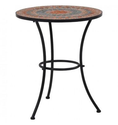  Mozaikinis bistro staliukas, oranžinis/pilkas, 60cm, keramika - Lauko stalai, staliukai - 1