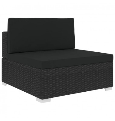  Vidurinė sekcinės sofos dalis, 1vnt., juoda, poliratanas - Moduliniai lauko baldai - 1