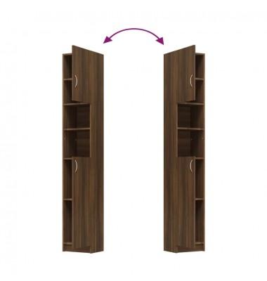 Vonios spintelė, ruda ąžuolo, 32x25,5x190cm, apdirbta mediena - Vonios spintelės, veidrodžiai - 6
