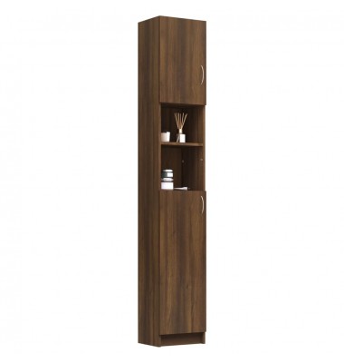 Vonios spintelė, ruda ąžuolo, 32x25,5x190cm, apdirbta mediena - Vonios spintelės, veidrodžiai - 8