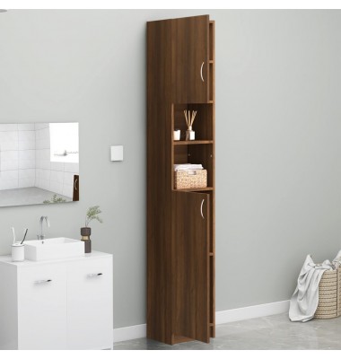 Vonios spintelė, ruda ąžuolo, 32x25,5x190cm, apdirbta mediena - Vonios spintelės, veidrodžiai - 9